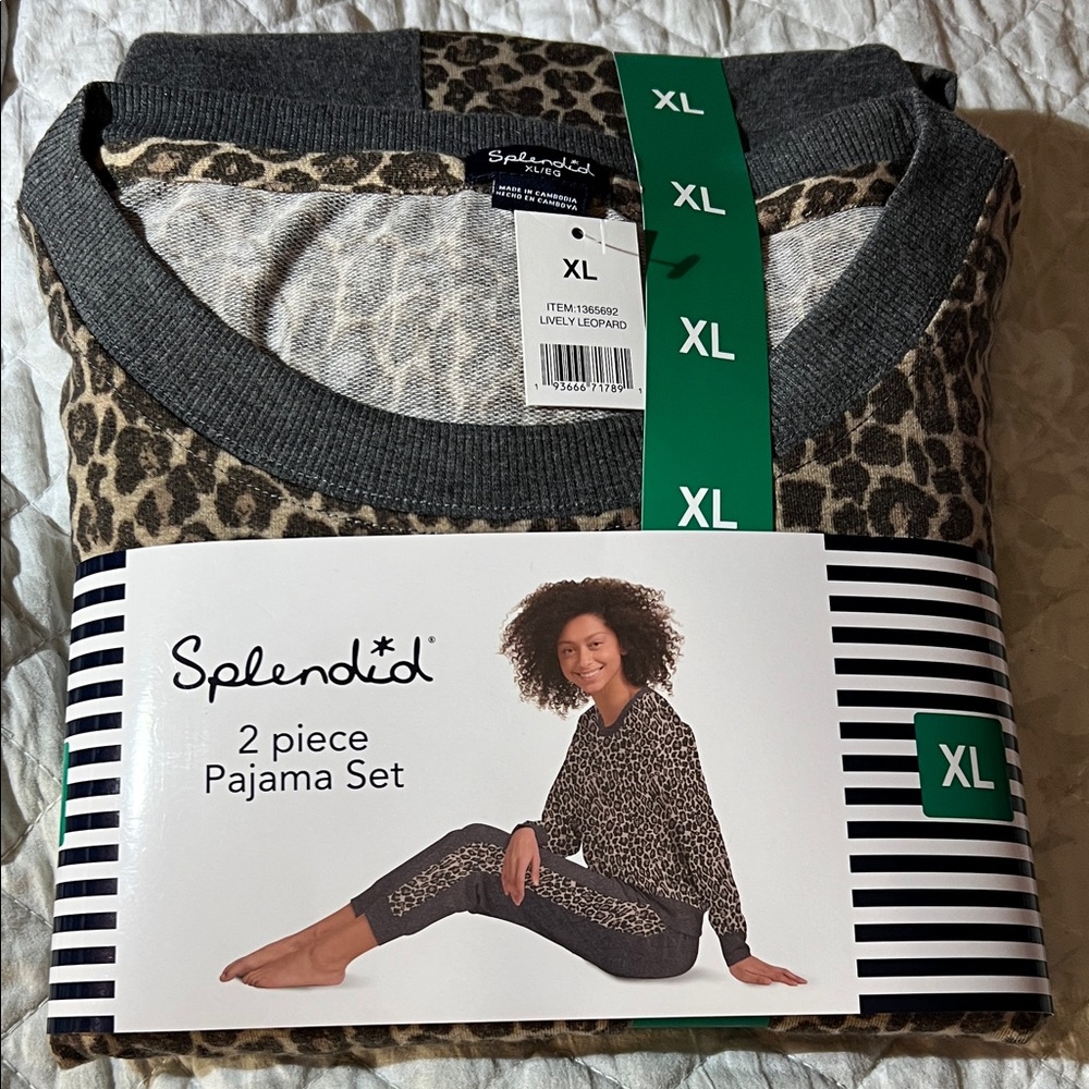 Splendid Animal Print Two-Piece Pajama Set